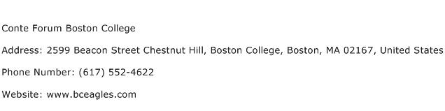 Conte Forum Boston College Address Contact Number
