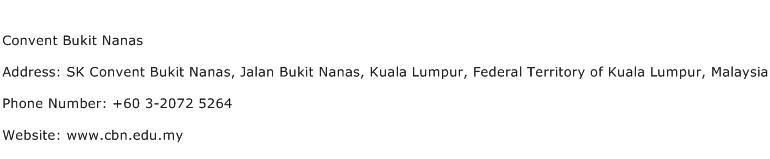 Convent Bukit Nanas Address Contact Number
