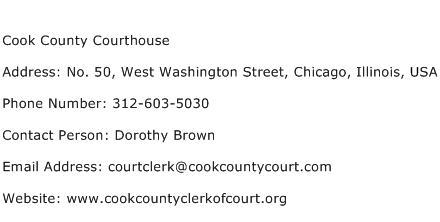 Cook County Courthouse Address Contact Number