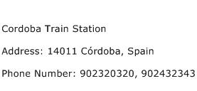 Cordoba Train Station Address Contact Number
