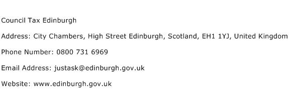 Council Tax Edinburgh Address Contact Number