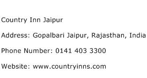 Country Inn Jaipur Address Contact Number