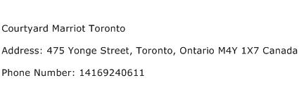 Courtyard Marriot Toronto Address Contact Number