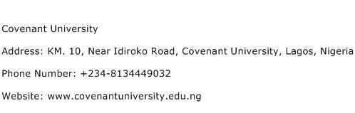 Covenant University Address Contact Number
