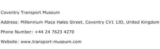 Coventry Transport Museum Address Contact Number
