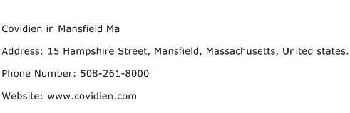 Covidien in Mansfield Ma Address Contact Number