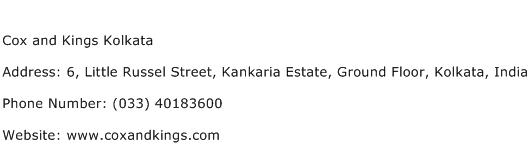 Cox and Kings Kolkata Address Contact Number