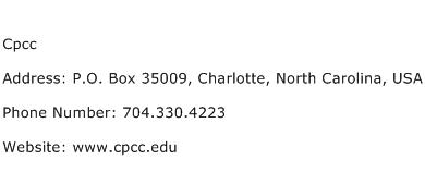 Cpcc Address Contact Number