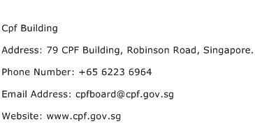 Cpf Building Address Contact Number