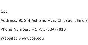 Cps Address Contact Number