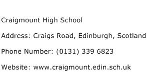 Craigmount High School Address Contact Number
