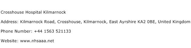 Crosshouse Hospital Kilmarnock Address Contact Number