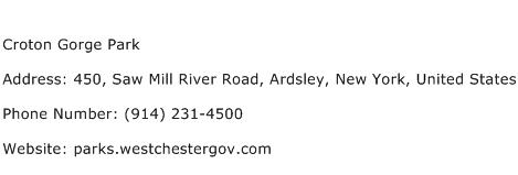 Croton Gorge Park Address Contact Number