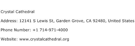 Crystal Cathedral Address Contact Number