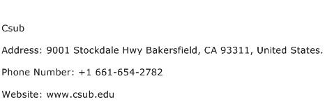 Csub Address Contact Number