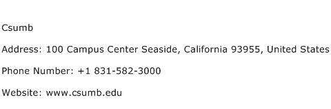 Csumb Address Contact Number