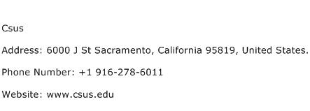 Csus Address Contact Number