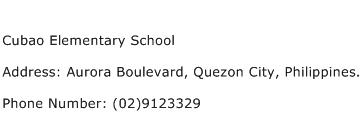 Cubao Elementary School Address Contact Number