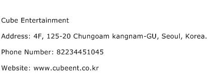 Cube Entertainment Address Contact Number