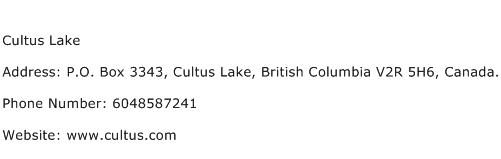 Cultus Lake Address Contact Number