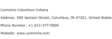 Cummins Columbus Indiana Address Contact Number