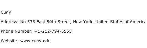 Cuny Address Contact Number