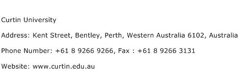 Curtin University Address Contact Number