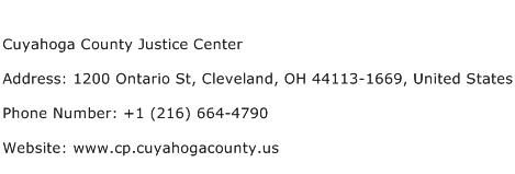 Cuyahoga County Justice Center Address Contact Number
