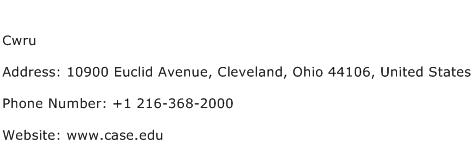 Cwru Address Contact Number