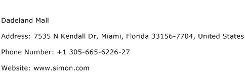 Dadeland Mall Address Contact Number