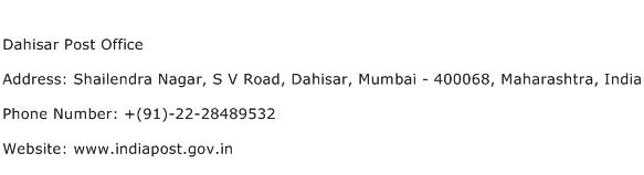 Dahisar Post Office Address Contact Number