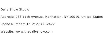 Daily Show Studio Address Contact Number