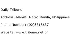 Daily Tribune Address Contact Number