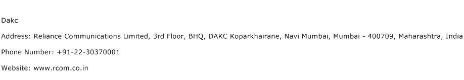 Dakc Address Contact Number