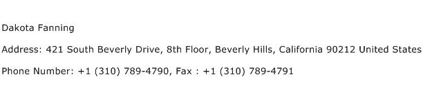 Dakota Fanning Address Contact Number
