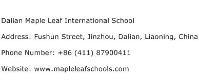 Dalian Maple Leaf International School Address Contact Number