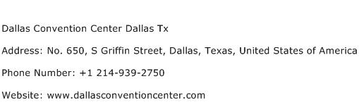 Dallas Convention Center Dallas Tx Address Contact Number