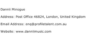 Dannii Minogue Address Contact Number