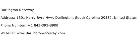 Darlington Raceway Address Contact Number