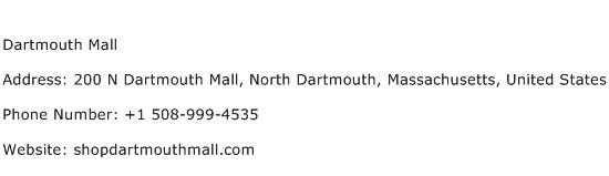 Dartmouth Mall Address Contact Number