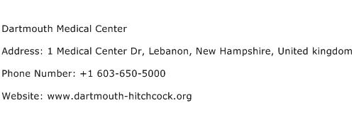 Dartmouth Medical Center Address Contact Number