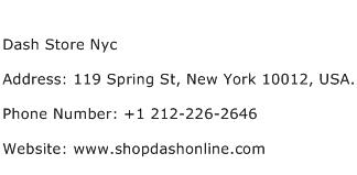 Dash Store Nyc Address Contact Number