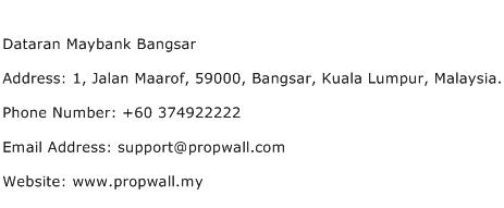 Dataran Maybank Bangsar Address Contact Number