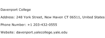 Davenport College Address Contact Number