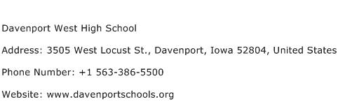 Davenport West High School Address Contact Number