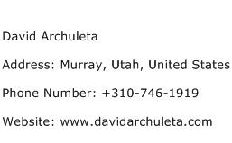 David Archuleta Address Contact Number