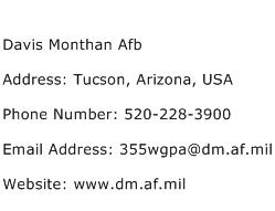 Davis Monthan Afb Address Contact Number