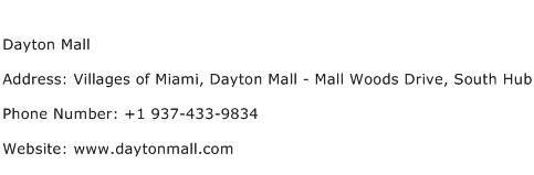 Dayton Mall Address Contact Number
