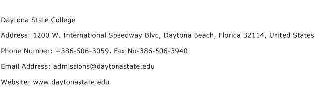 Daytona State College Address Contact Number