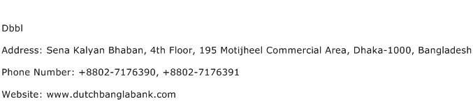 Dbbl Address Contact Number